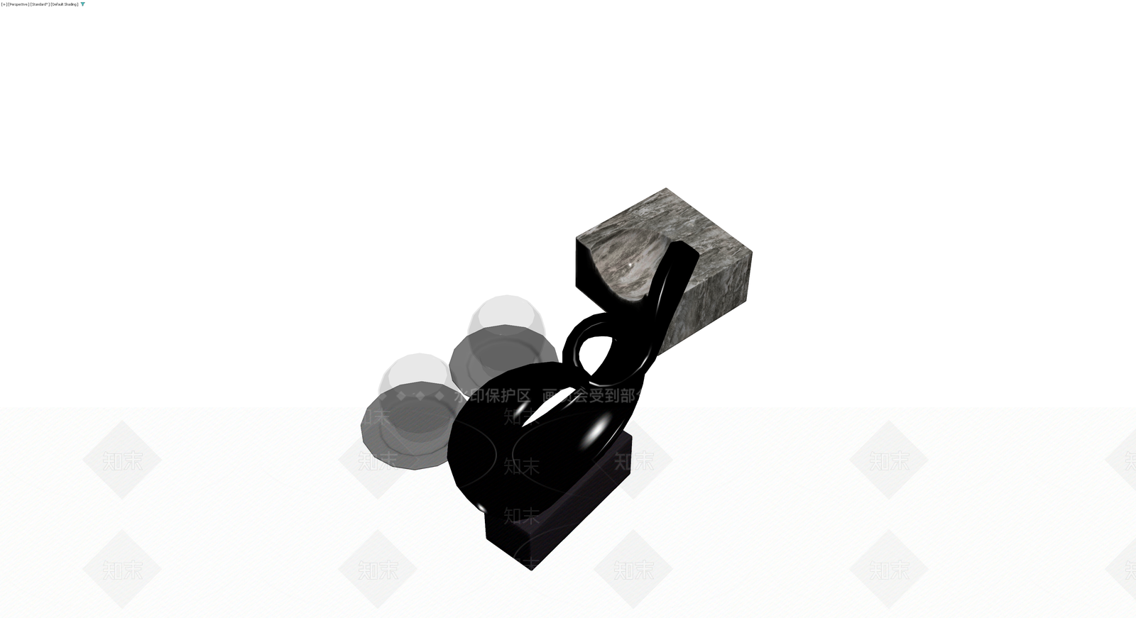 黑色抽象雕塑摆件3D模型下载【ID:1230629322】