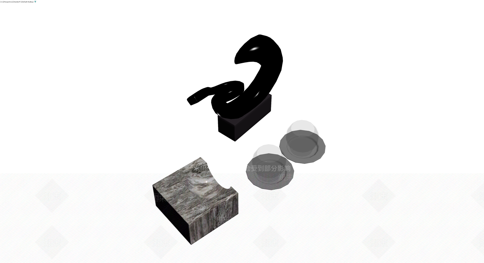 黑色抽象雕塑摆件3D模型下载【ID:1230629322】