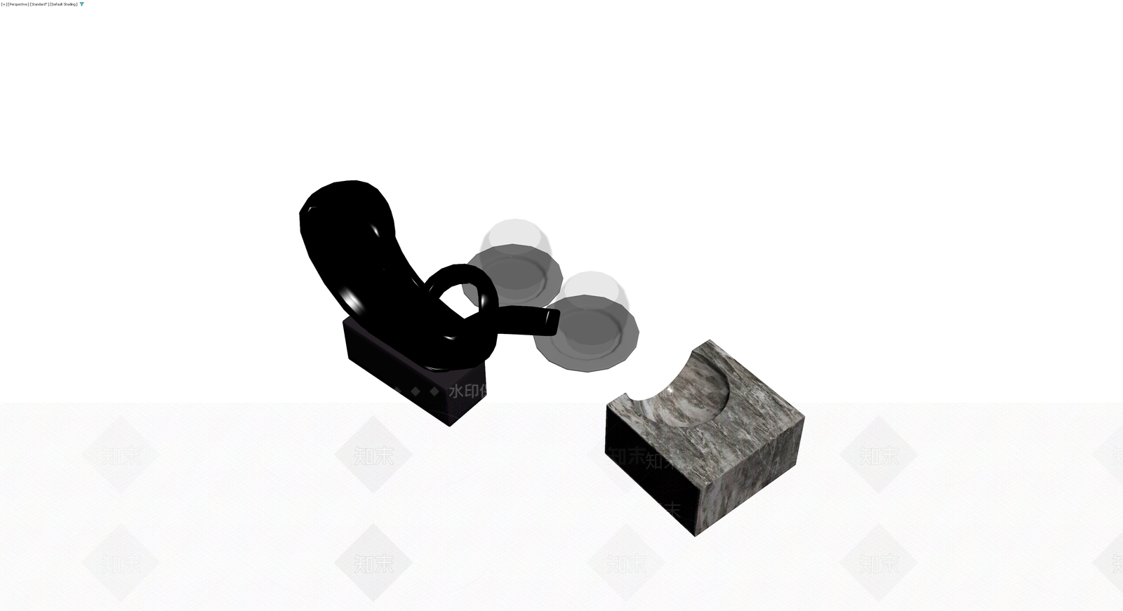黑色抽象雕塑摆件3D模型下载【ID:1230629322】