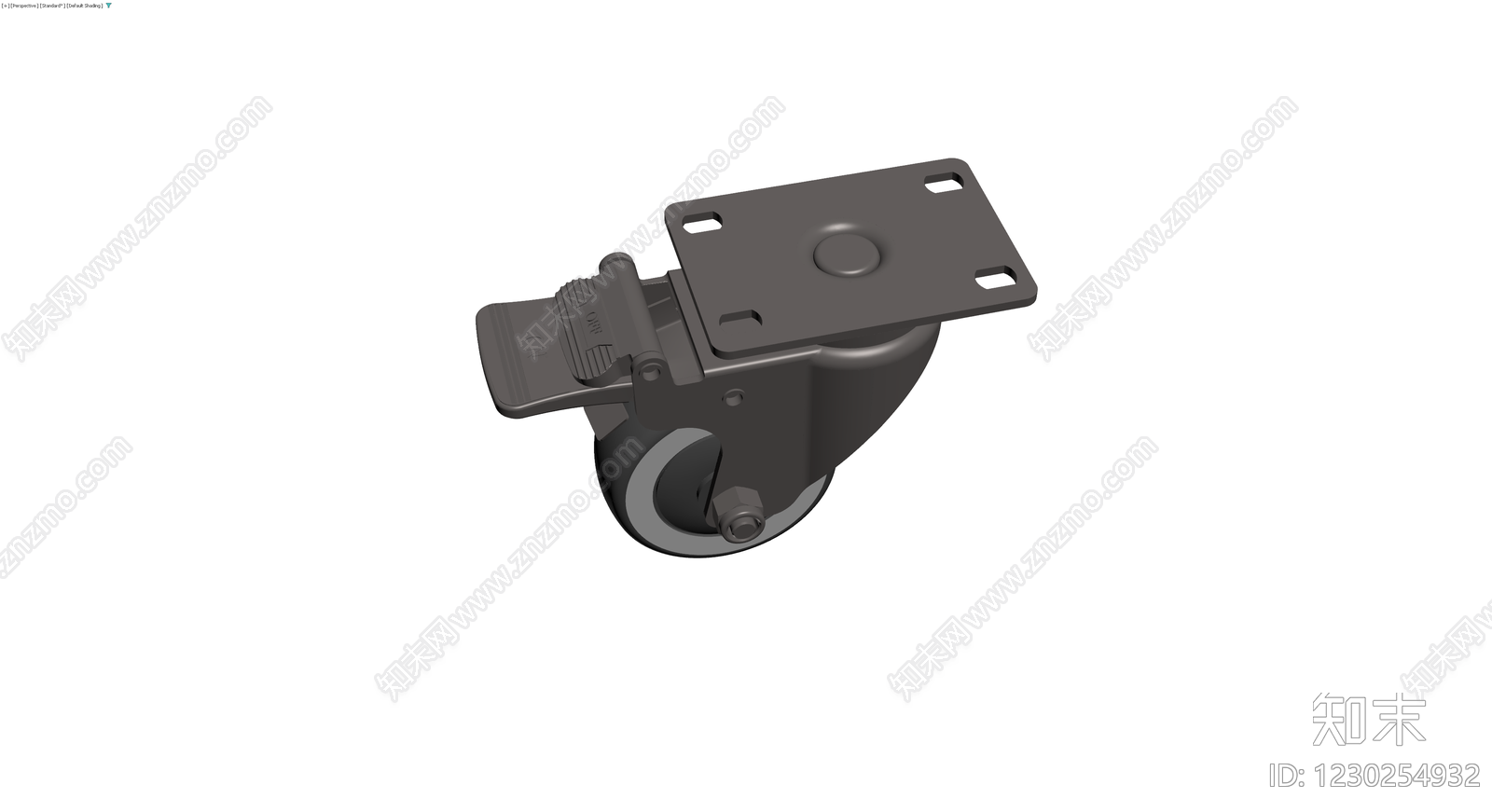 工业脚轮带刹车3D模型下载【ID:1230254932】