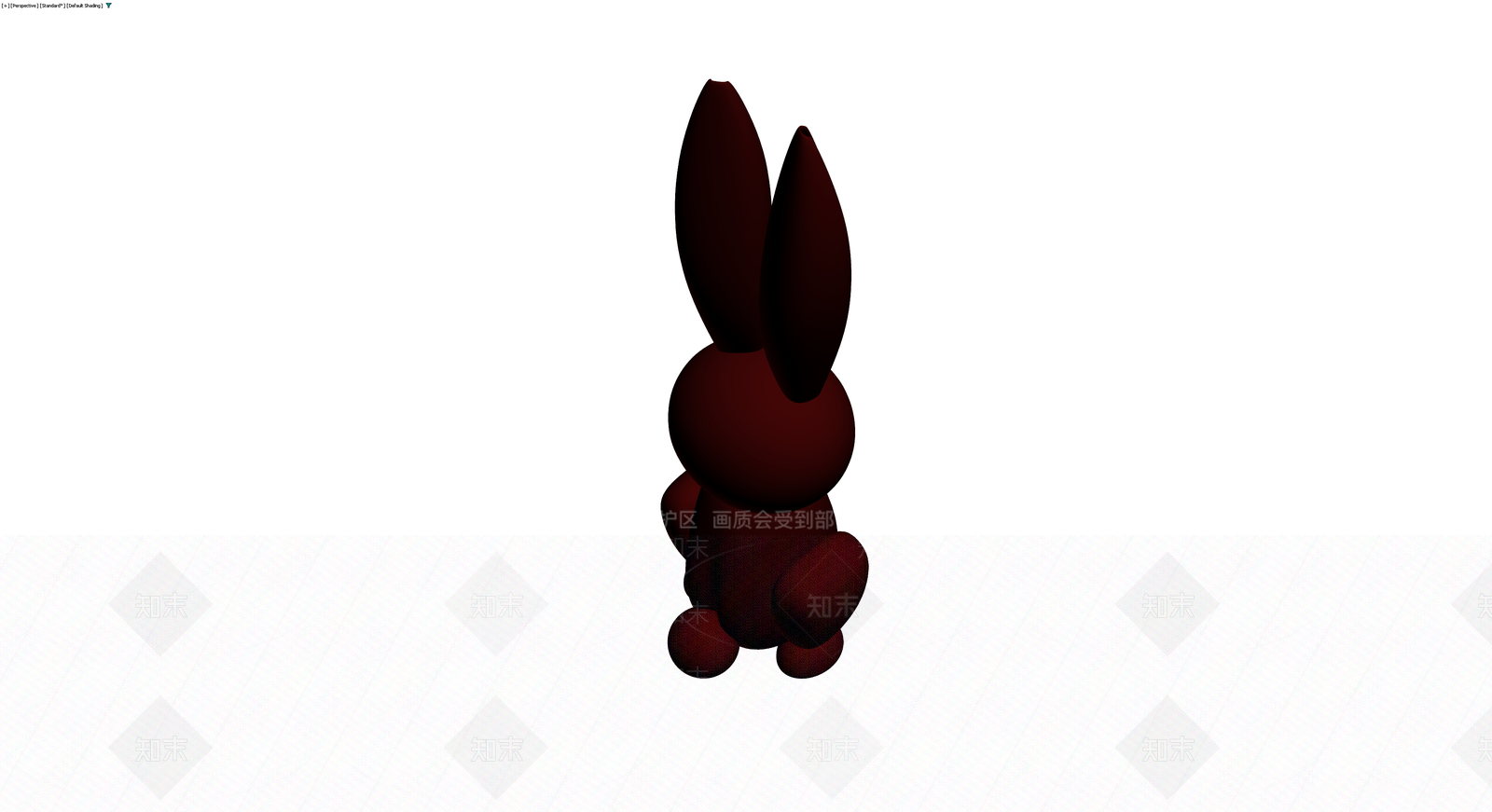 深红简约兔子雕塑3D模型下载【ID:1229678616】