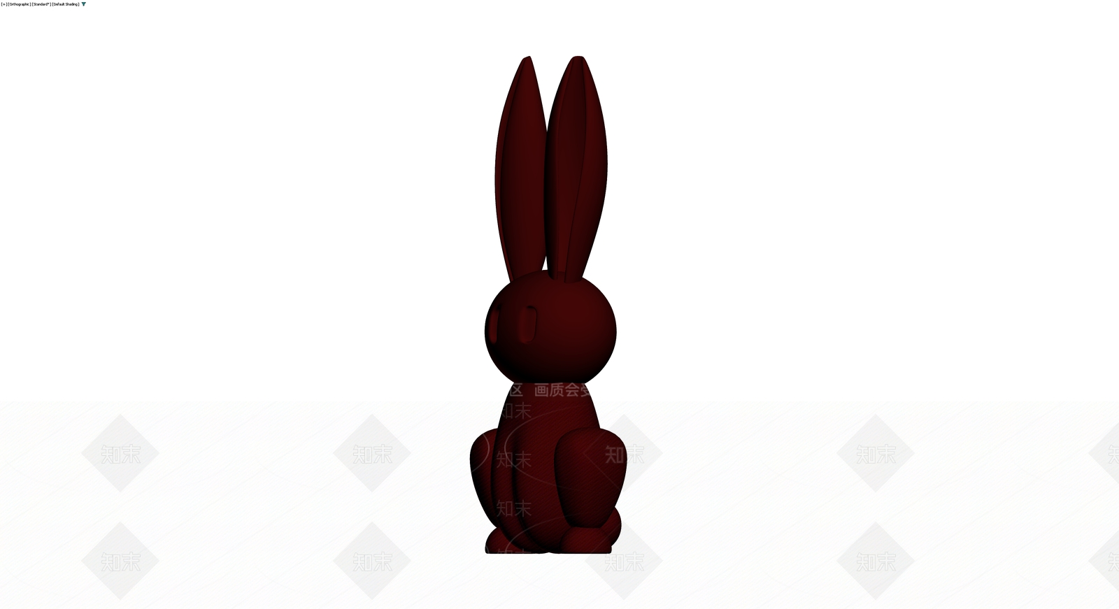 深红简约兔子雕塑3D模型下载【ID:1229678616】