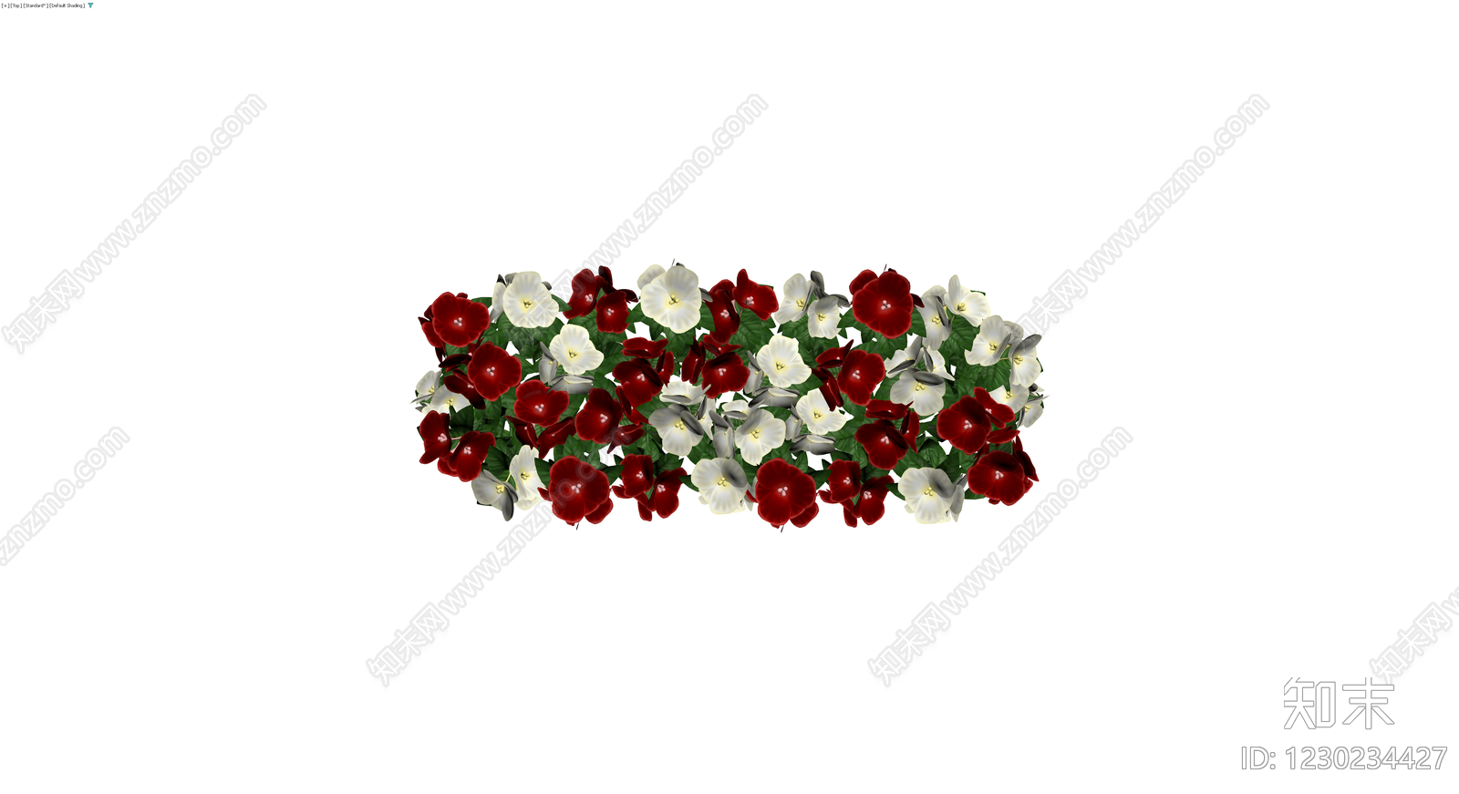 红白三色花丛组合3D模型下载【ID:1230234427】