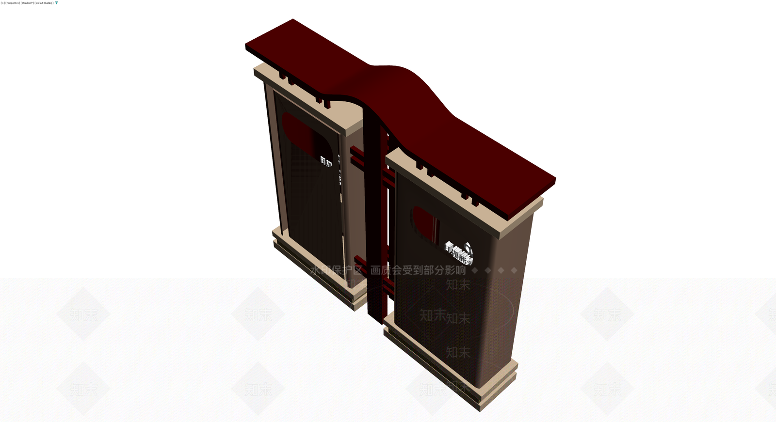 中式景观大门模型3D模型下载【ID:1230188707】