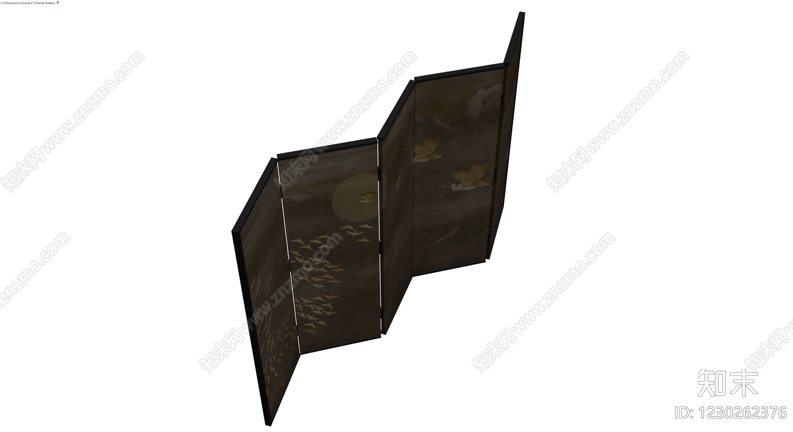 四折仙鹤屏风3D模型下载【ID:1230262376】
