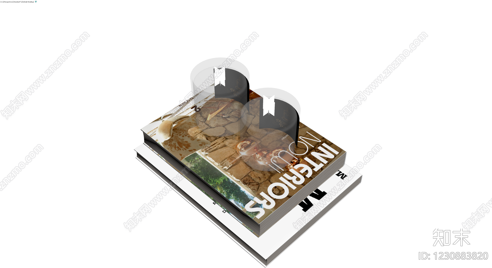 书籍与蜡烛组合摆件3D模型下载【ID:1230883820】