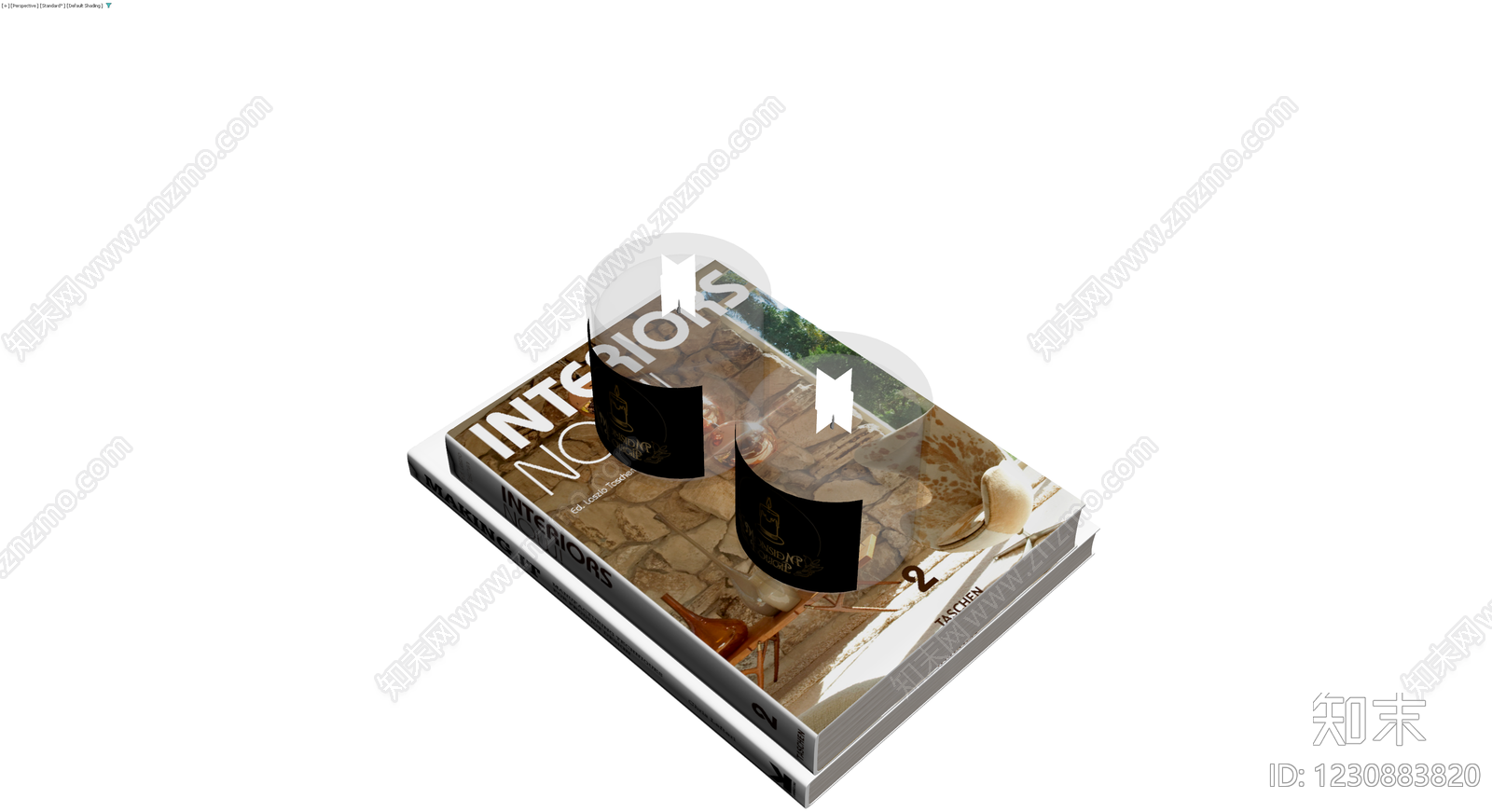 书籍与蜡烛组合摆件3D模型下载【ID:1230883820】