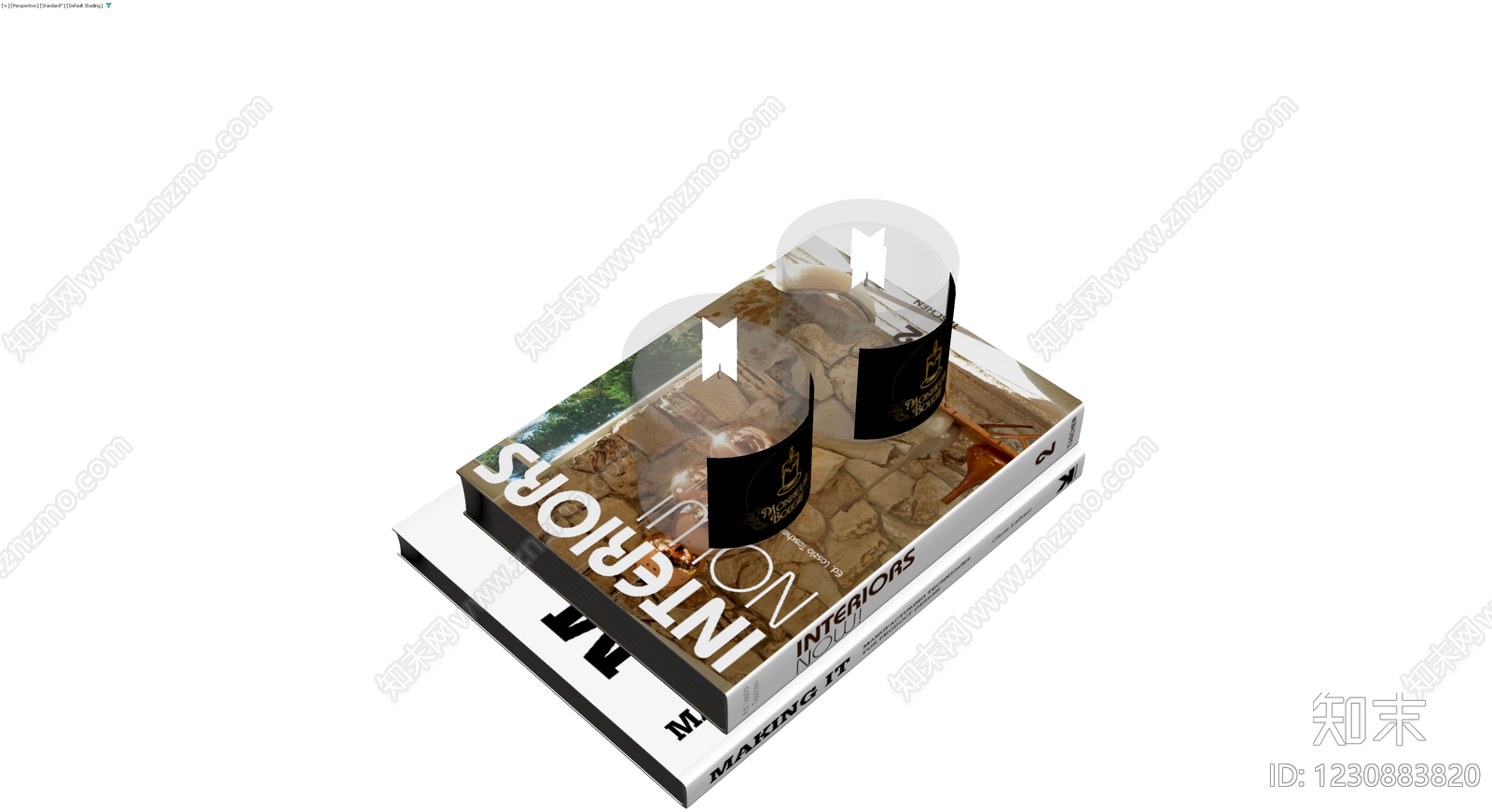 书籍与蜡烛组合摆件3D模型下载【ID:1230883820】