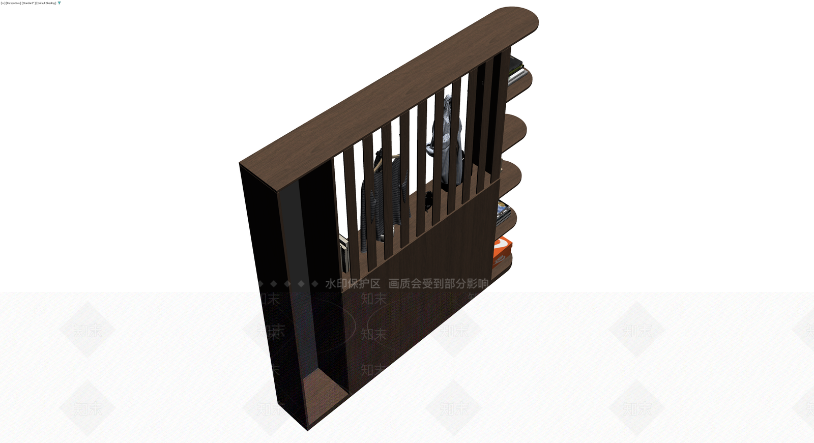 多功能木质玄关隔断柜3D模型下载【ID:1229938980】