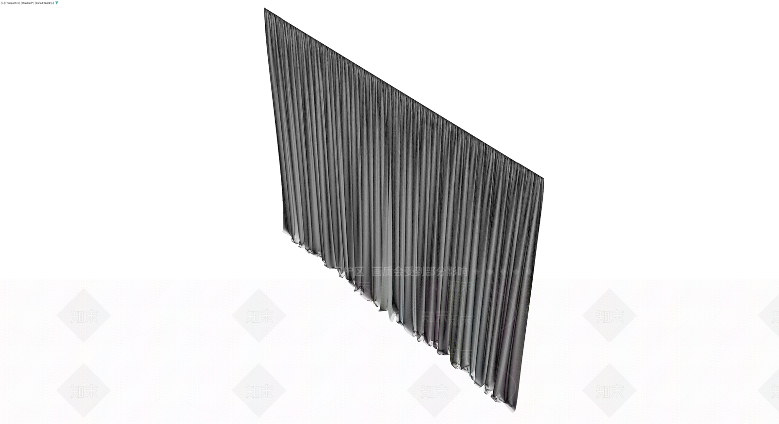 垂直褶皱布艺窗帘3D模型下载【ID:1230135282】