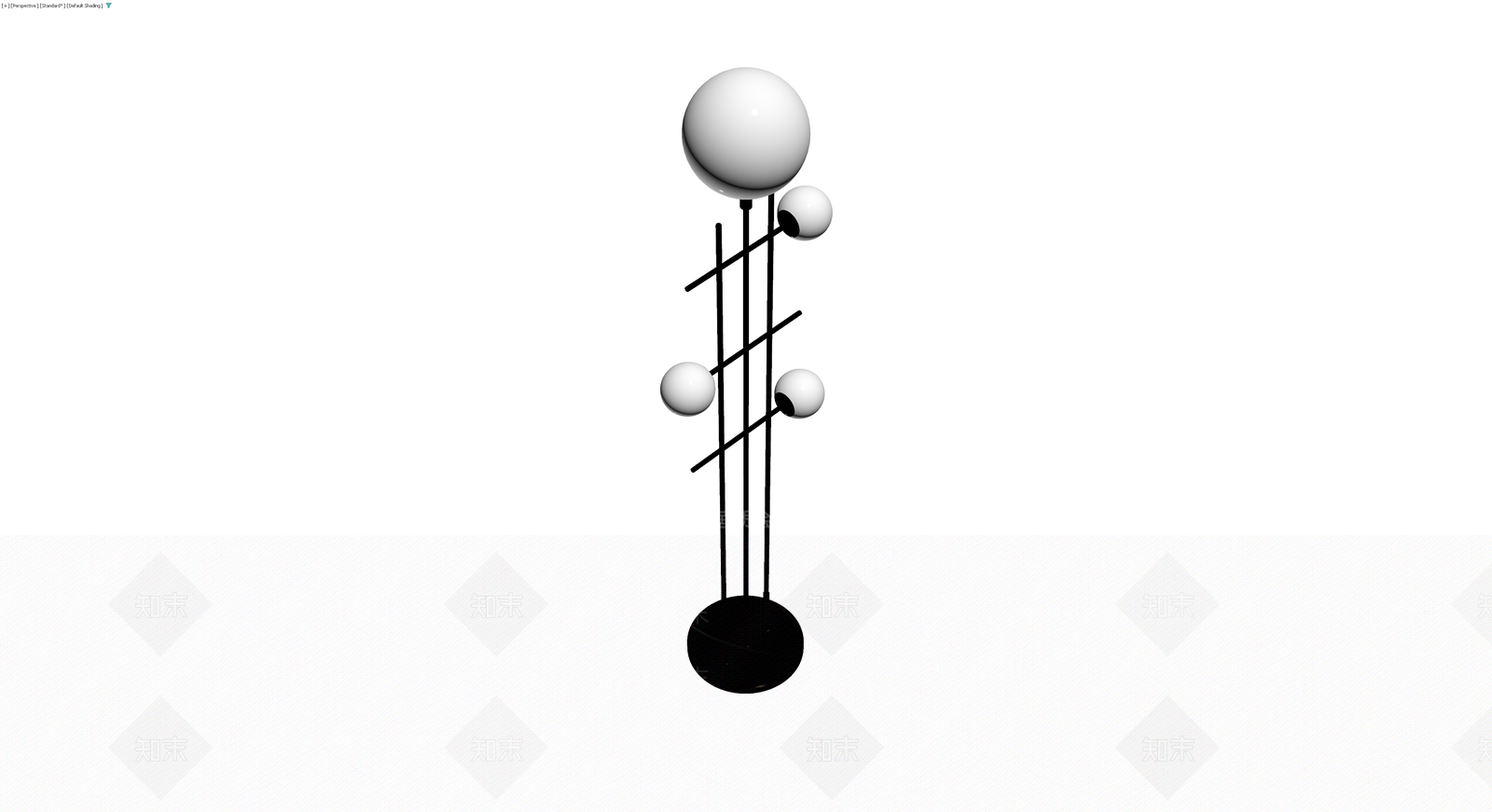 黑白配色落地雕塑3D模型下载【ID:1230367032】
