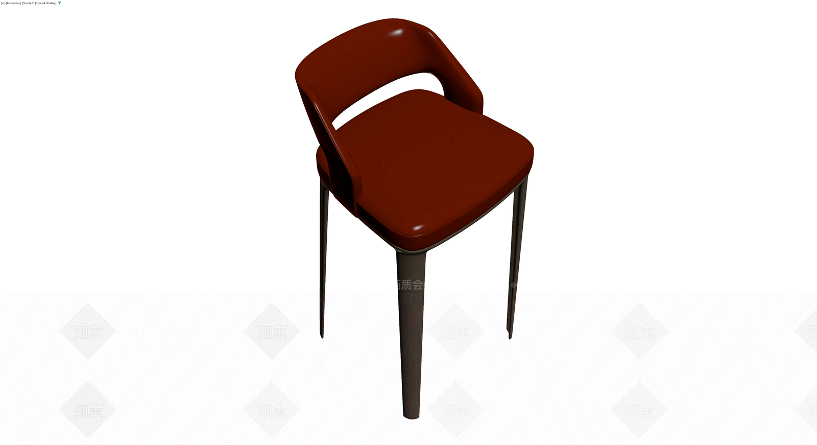 红棕色皮质高脚椅3D模型下载【ID:1230140313】