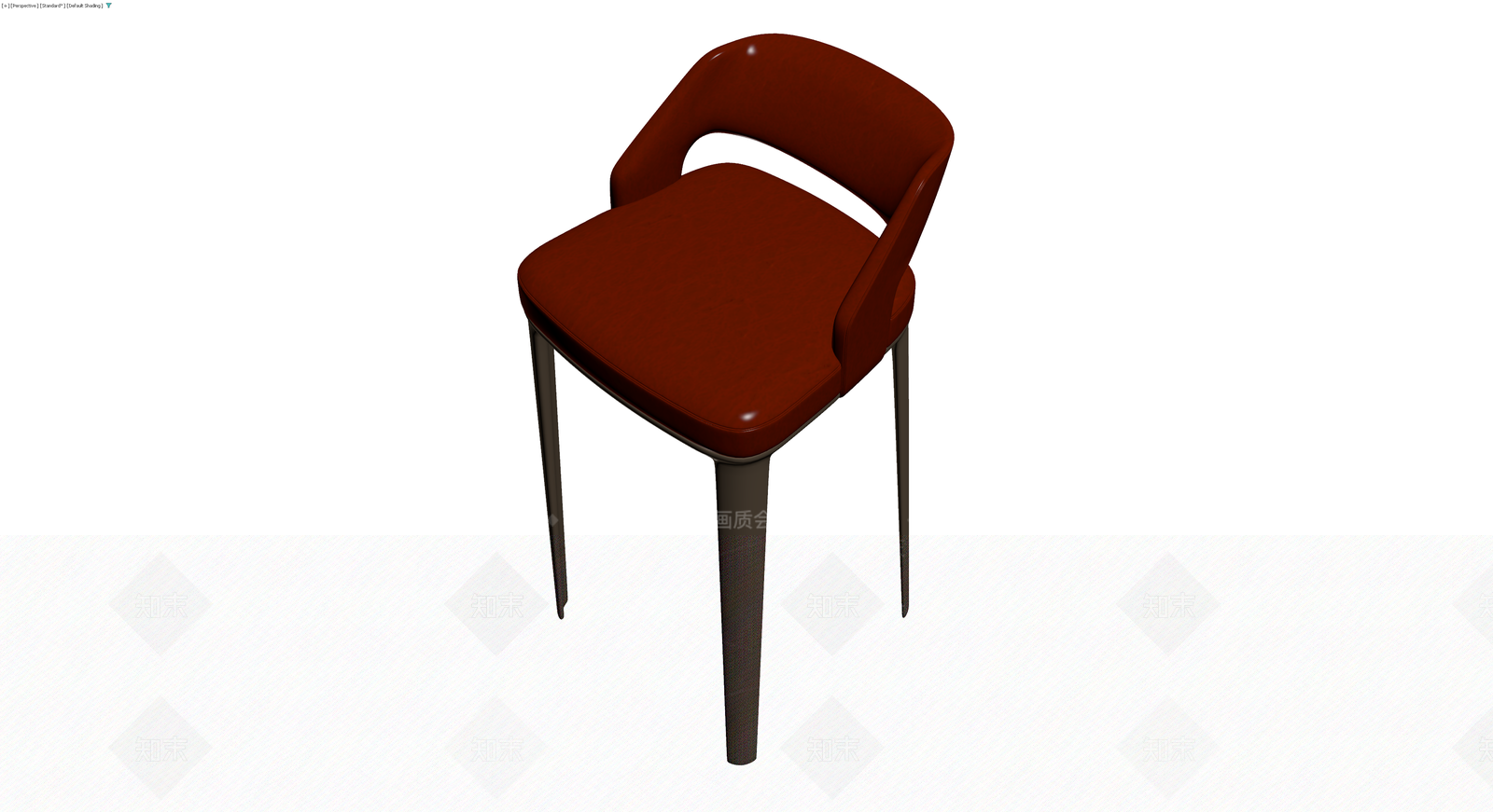 红棕色皮质高脚椅3D模型下载【ID:1230140313】