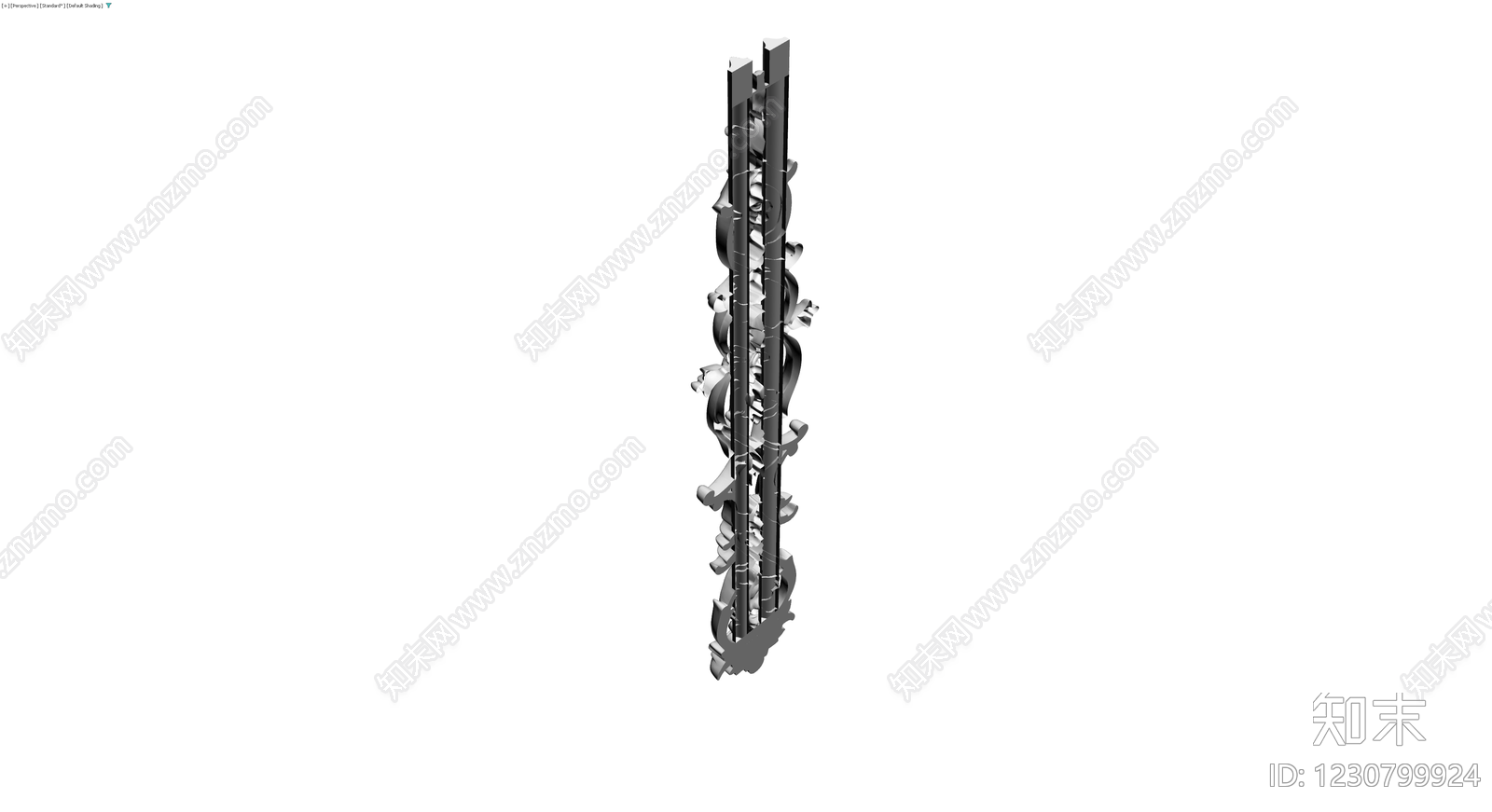 巴洛克风格装饰立柱3D模型下载【ID:1230799924】