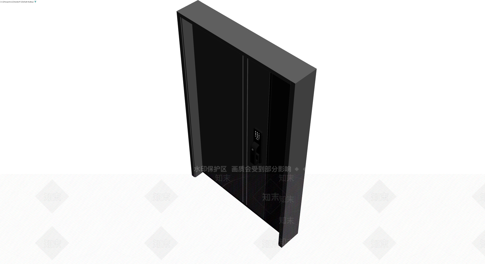 黑色双开入户门3D模型下载【ID:1230659443】