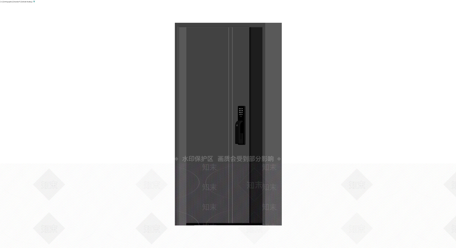 黑色双开入户门3D模型下载【ID:1230659443】