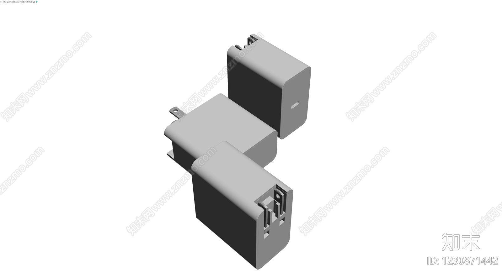 灰色充电头组合3D模型下载【ID:1230871442】