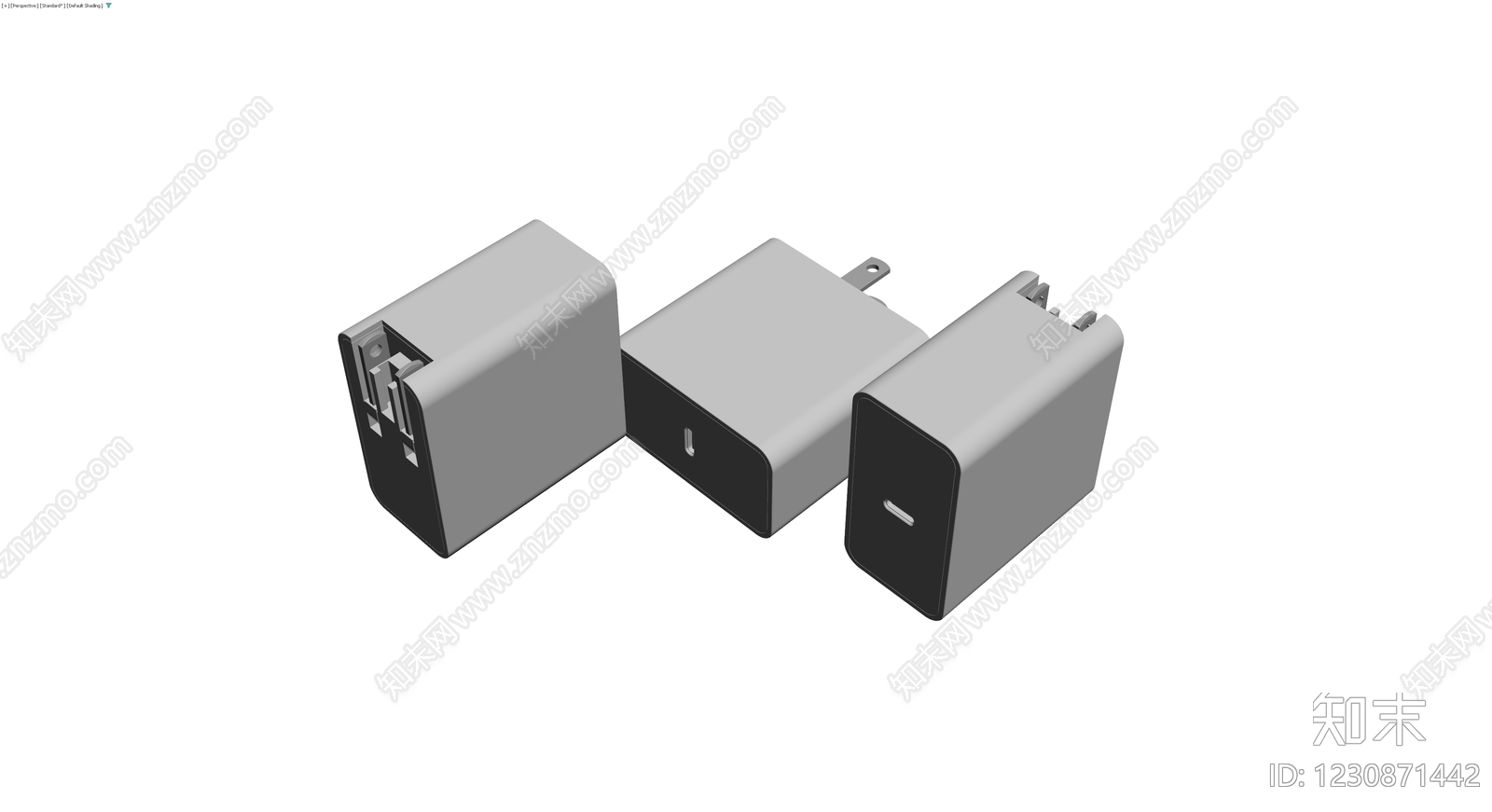 灰色充电头组合3D模型下载【ID:1230871442】