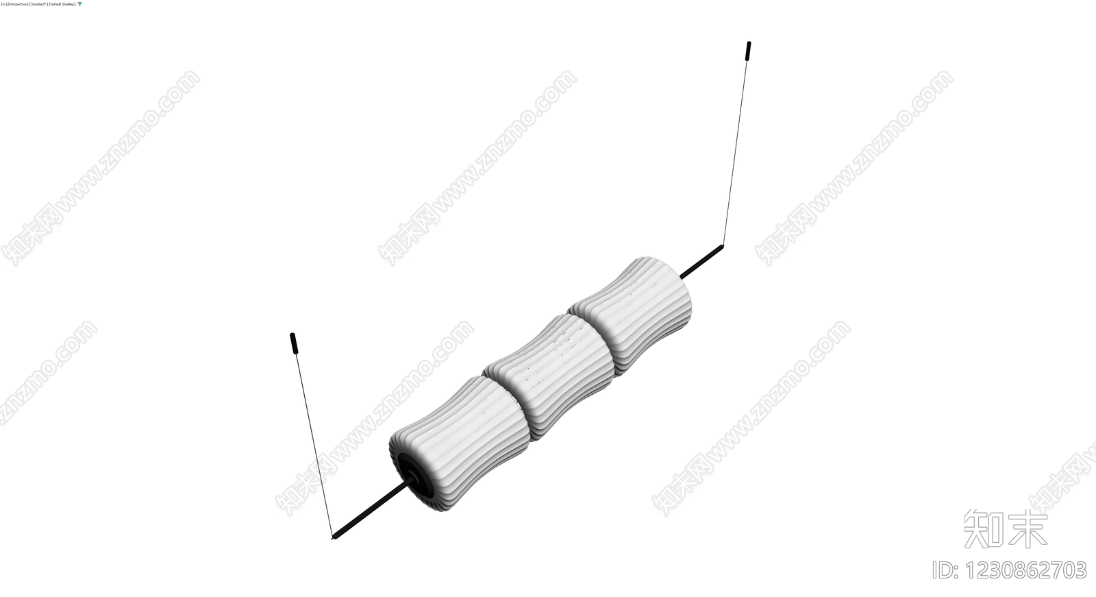白色条纹绝缘子3D模型下载【ID:1230862703】
