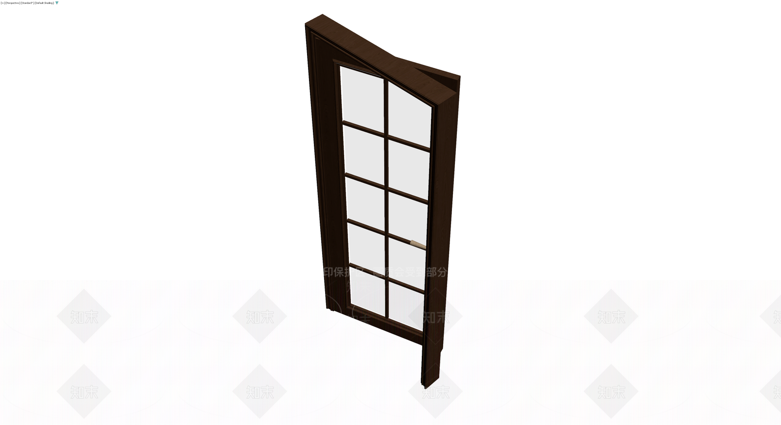 深色木质玻璃格门3D模型下载【ID:1230658925】