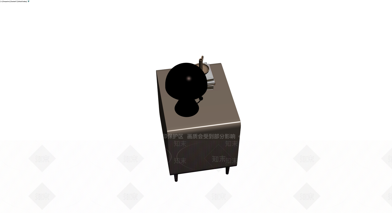 床头柜配台灯书籍摆件3D模型下载【ID:1229851988】