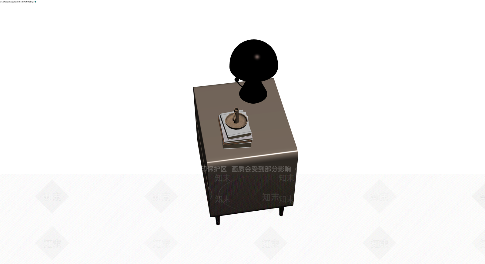 床头柜配台灯书籍摆件3D模型下载【ID:1229851988】
