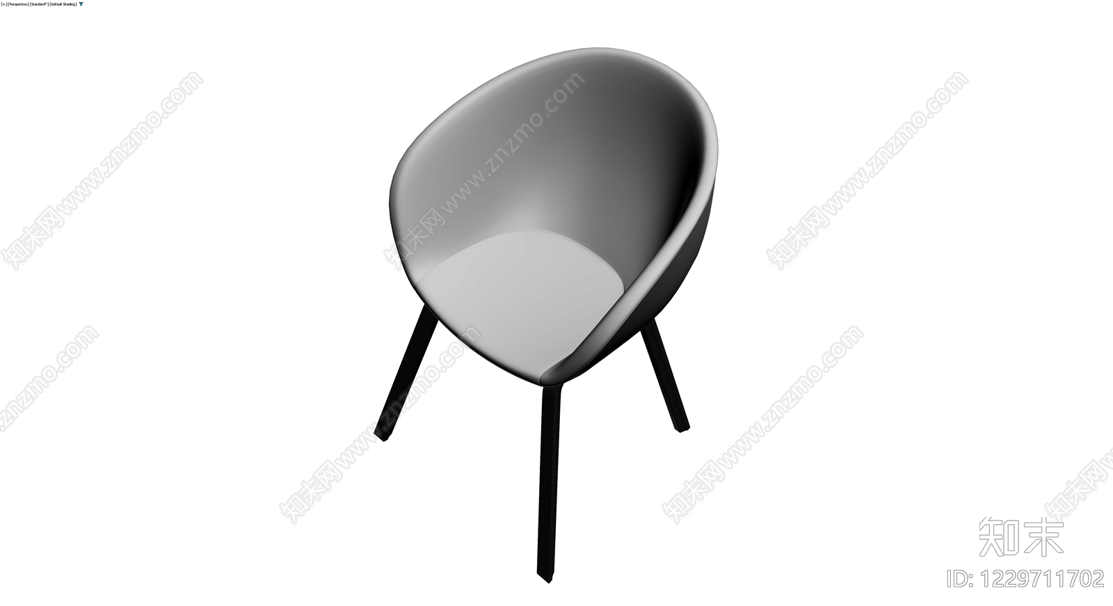 现代黑白拼色休闲椅3D模型下载【ID:1229711702】