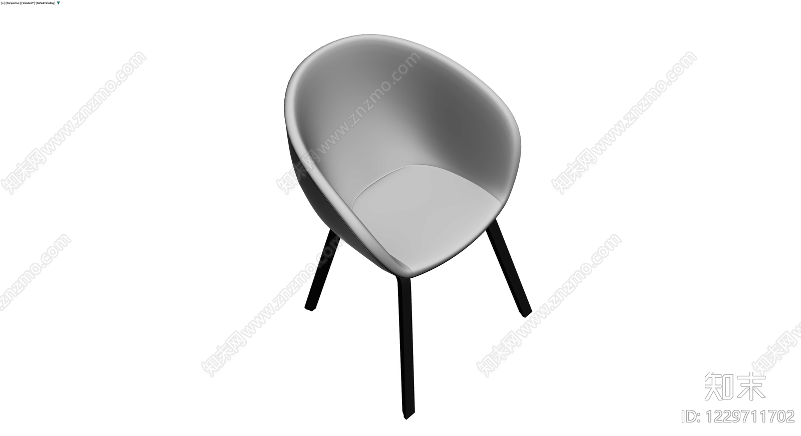 现代黑白拼色休闲椅3D模型下载【ID:1229711702】