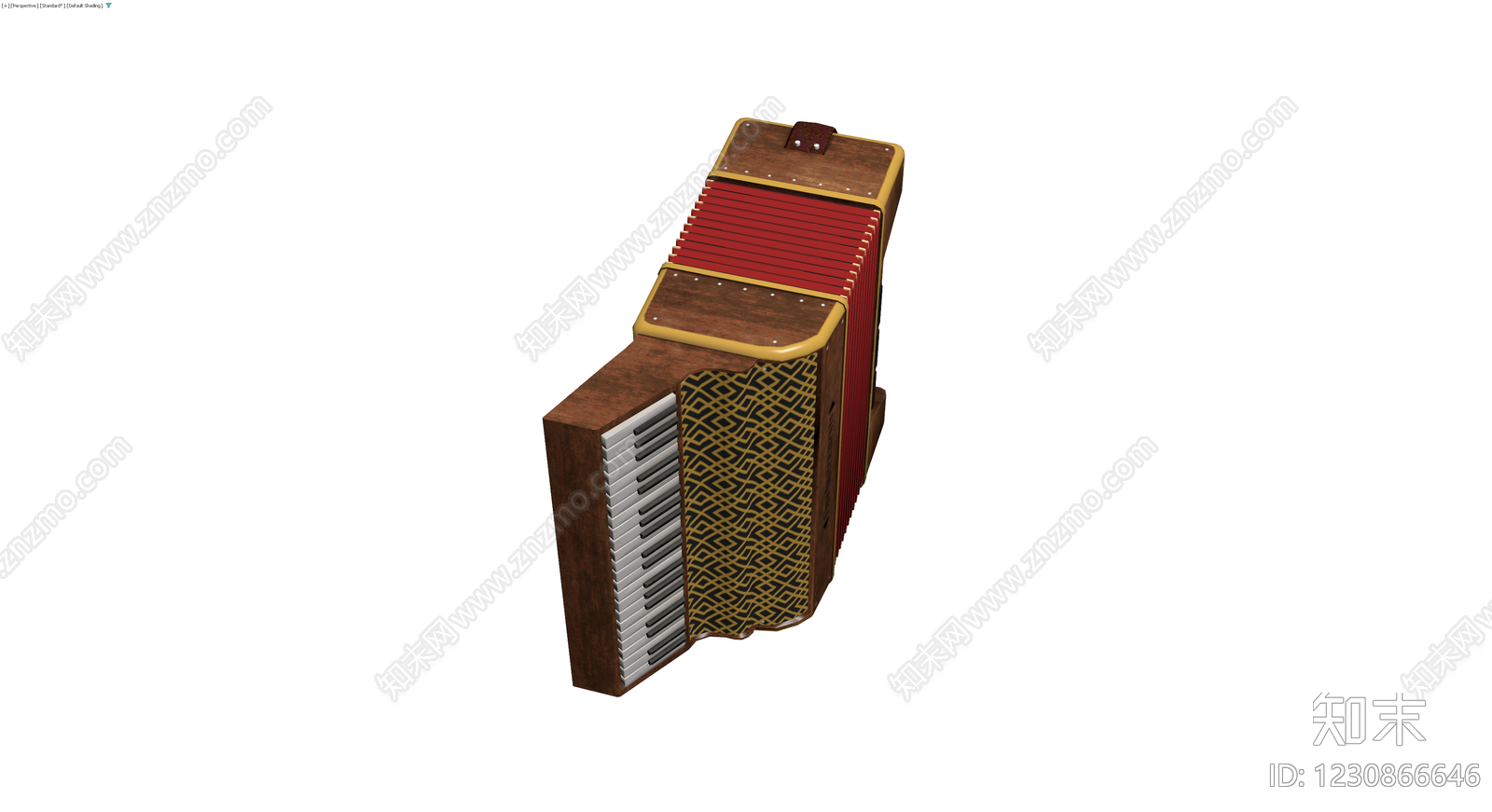 棕色木质钢琴手风琴3D模型下载【ID:1230866646】