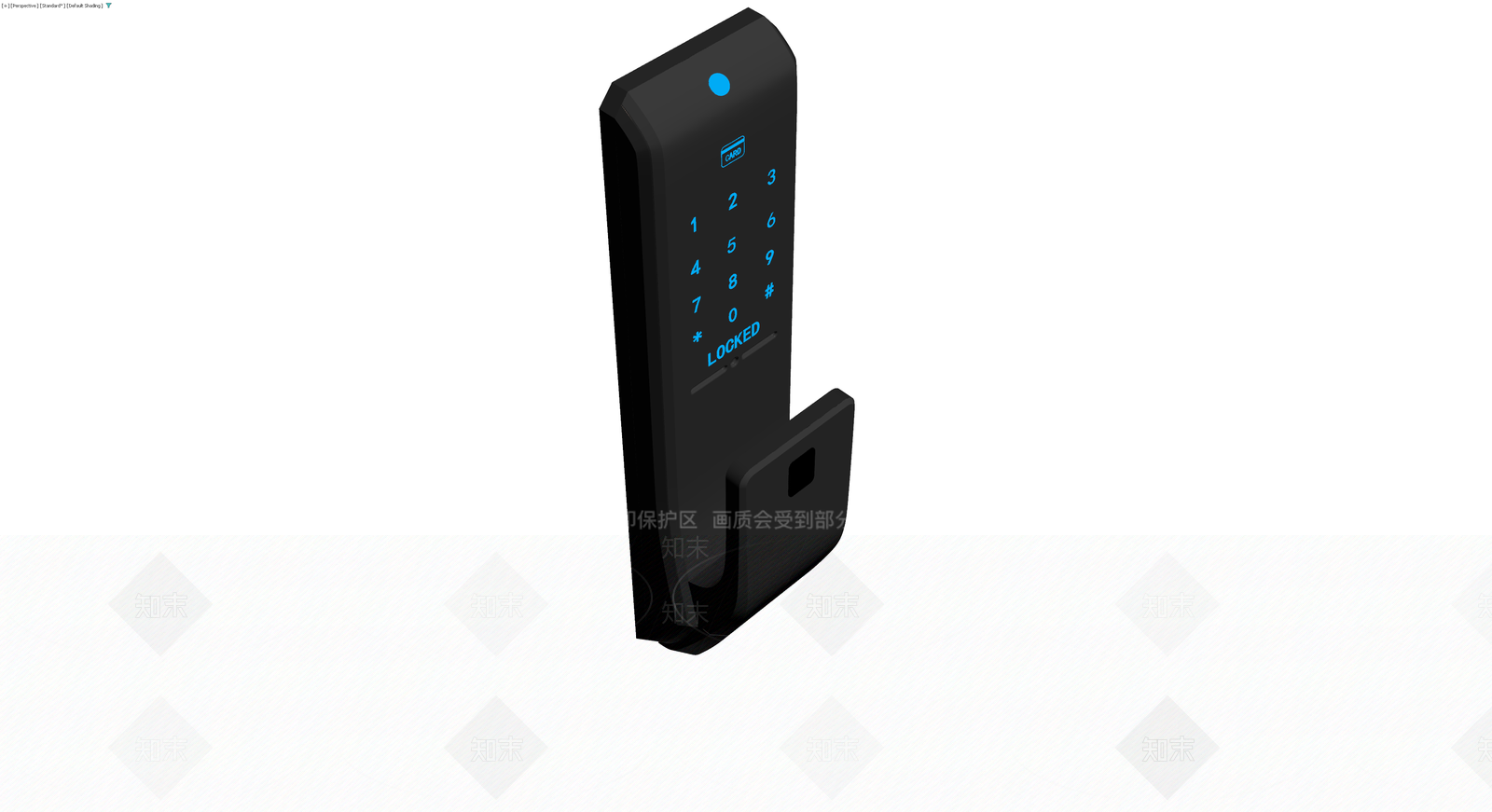 黑色智能指纹门锁3D模型下载【ID:1229910590】