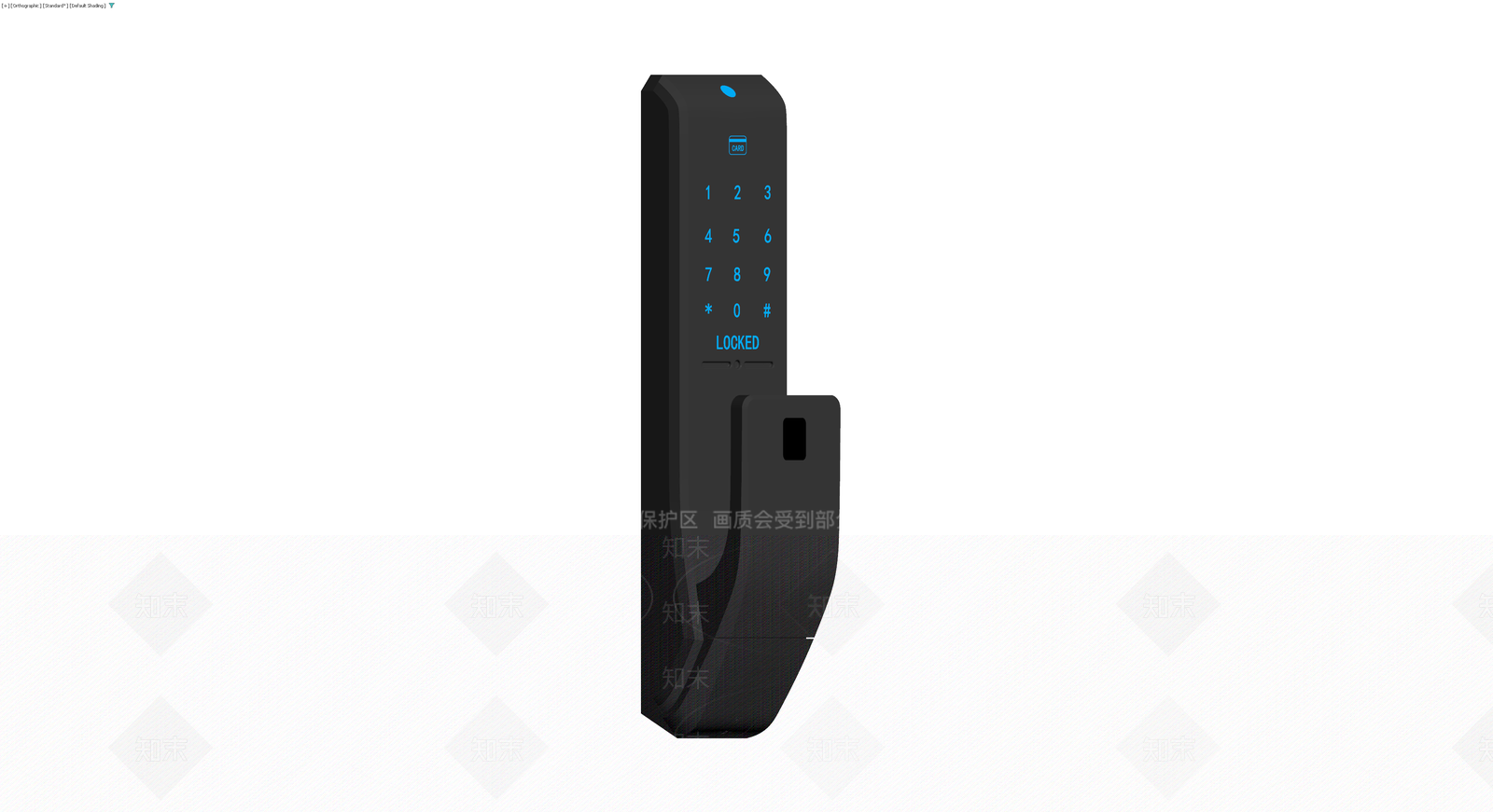 黑色智能指纹门锁3D模型下载【ID:1229910590】