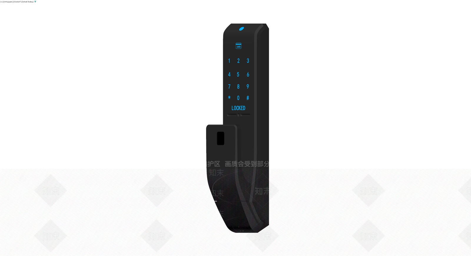 黑色智能指纹门锁3D模型下载【ID:1229910590】