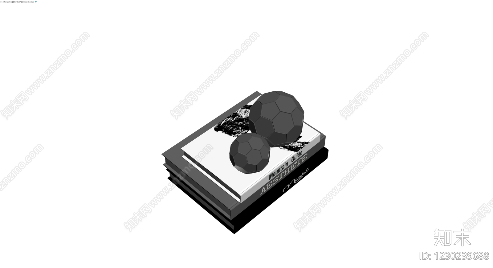 书籍与几何石组合3D模型下载【ID:1230239688】