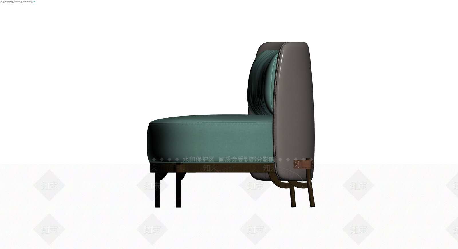 现代绿色软包单人椅3D模型下载【ID:1230369492】
