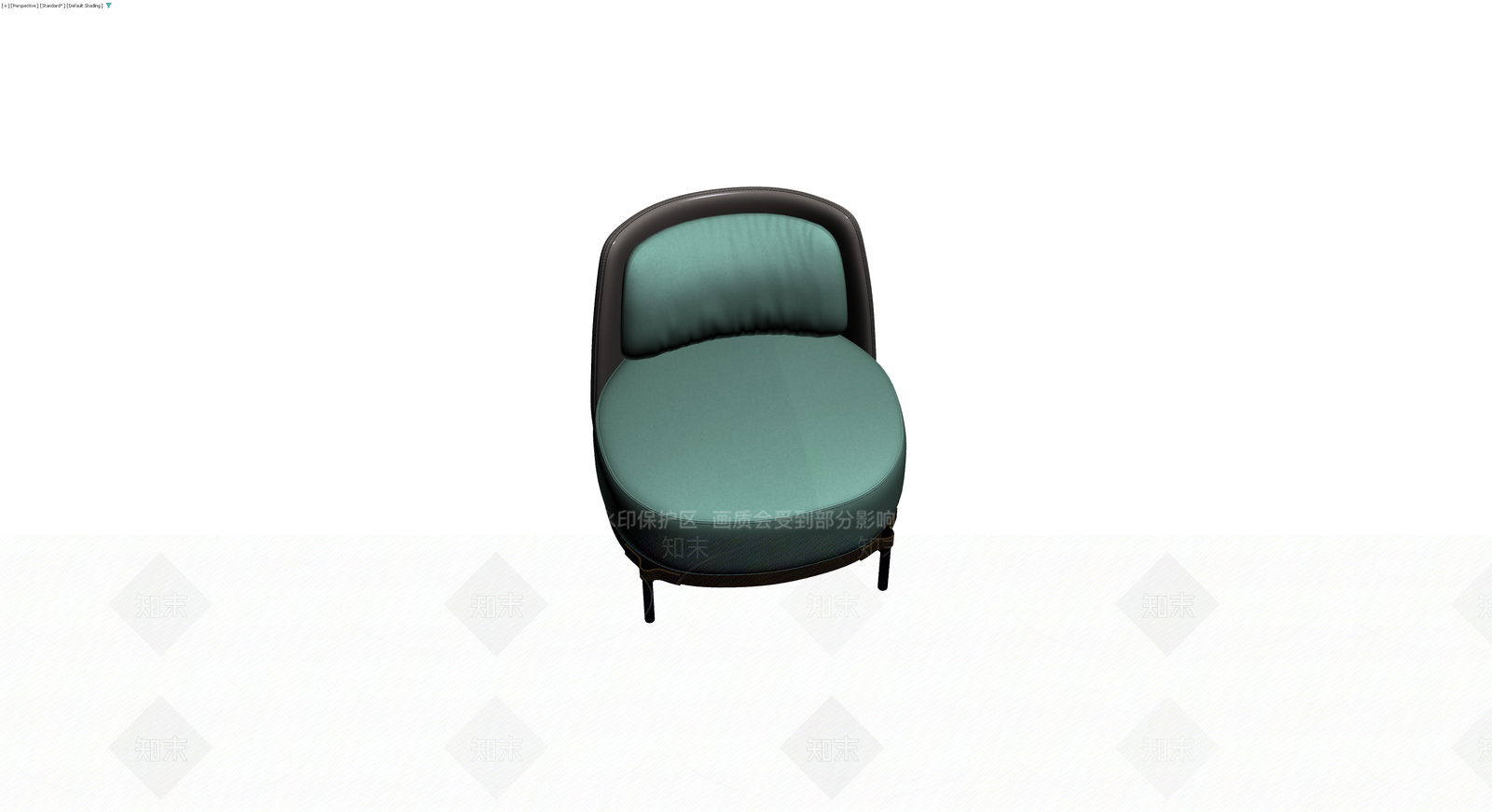 现代绿色软包单人椅3D模型下载【ID:1230369492】
