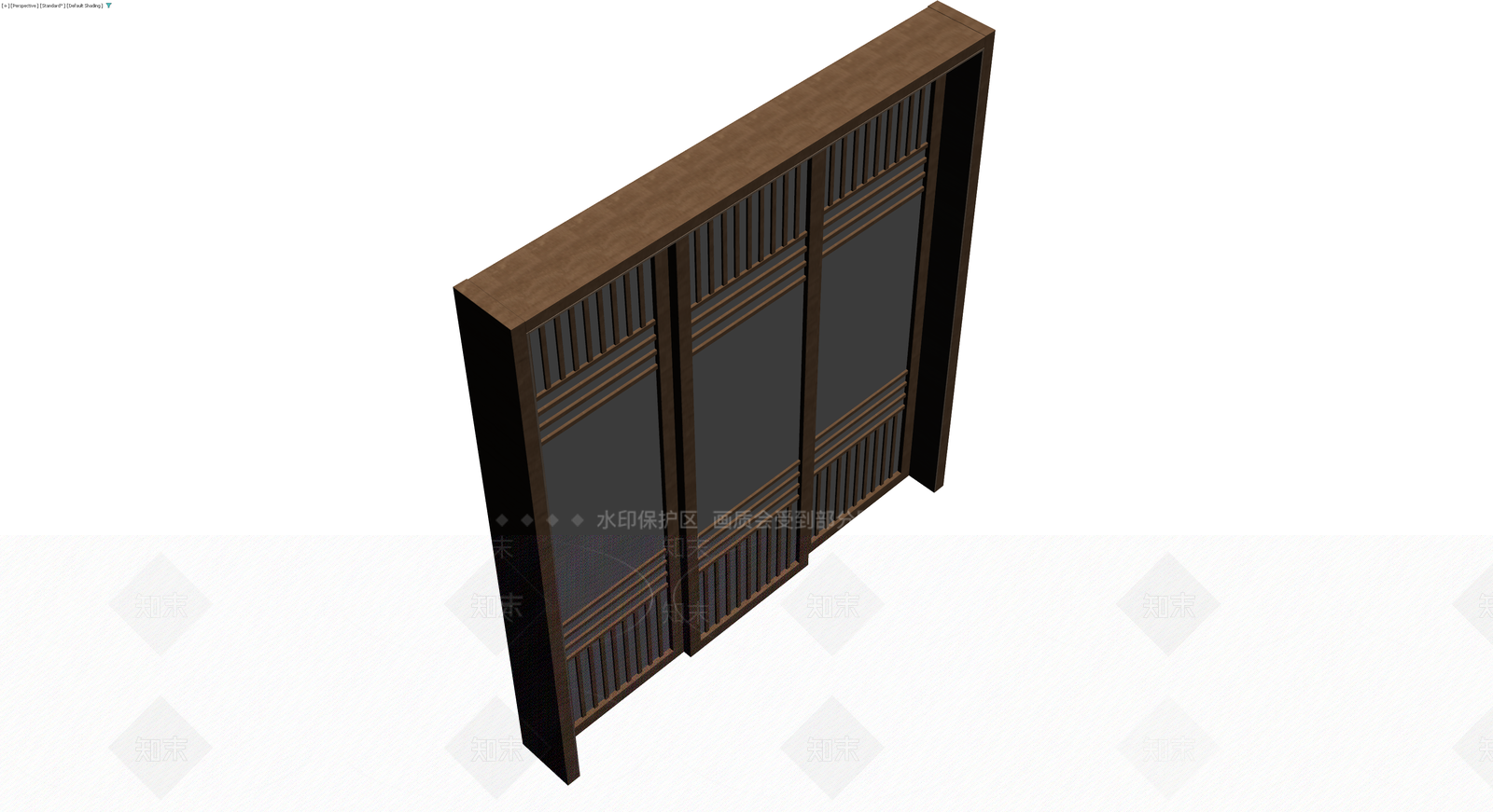 木质格栅屏风隔断3D模型下载【ID:1230792569】