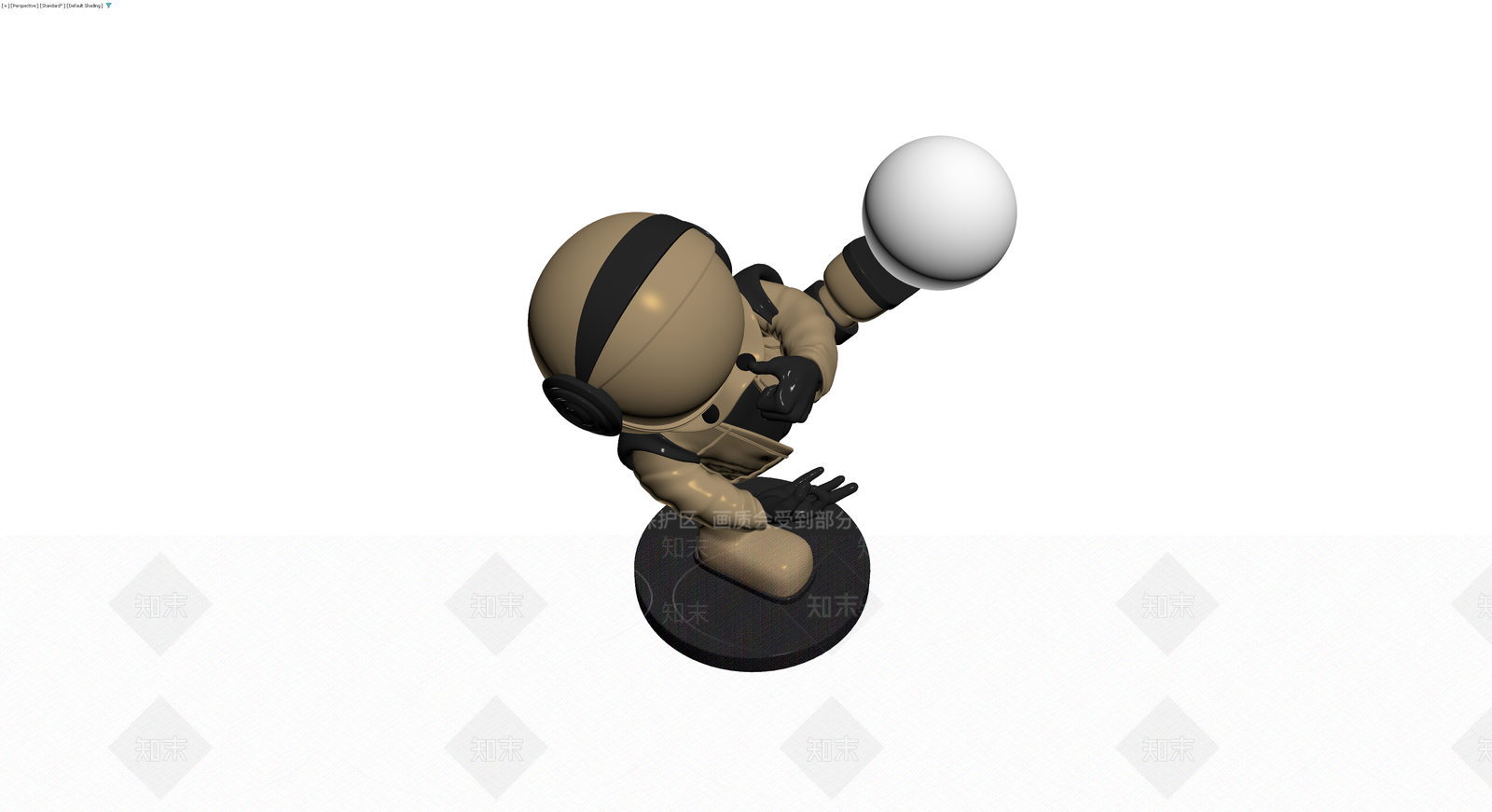 宇航员雕塑手办3D模型下载【ID:1230763390】
