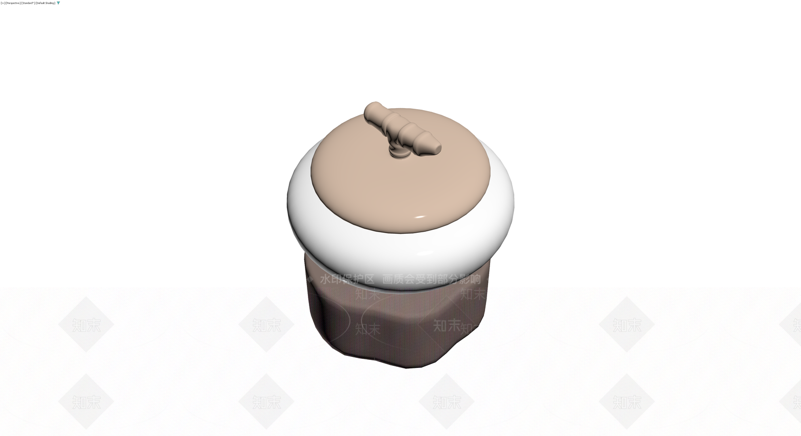 陶瓷带盖储物罐3D模型下载【ID:1229905700】