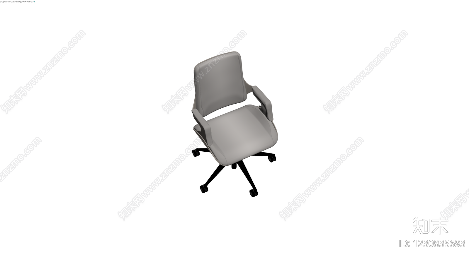 灰色人体工学办公椅3D模型下载【ID:1230835693】