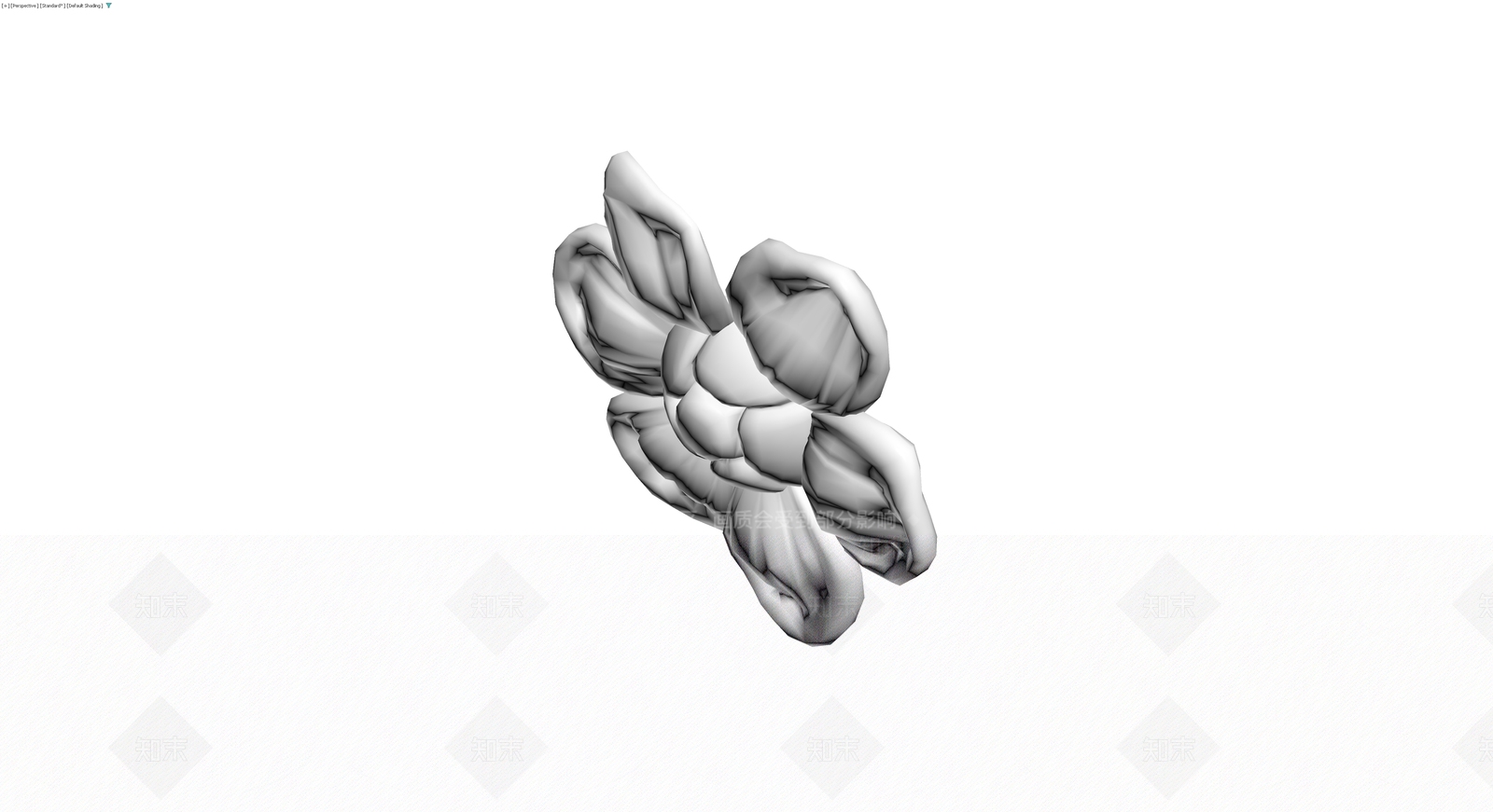 白色褶皱花艺雕塑3D模型下载【ID:1230113739】