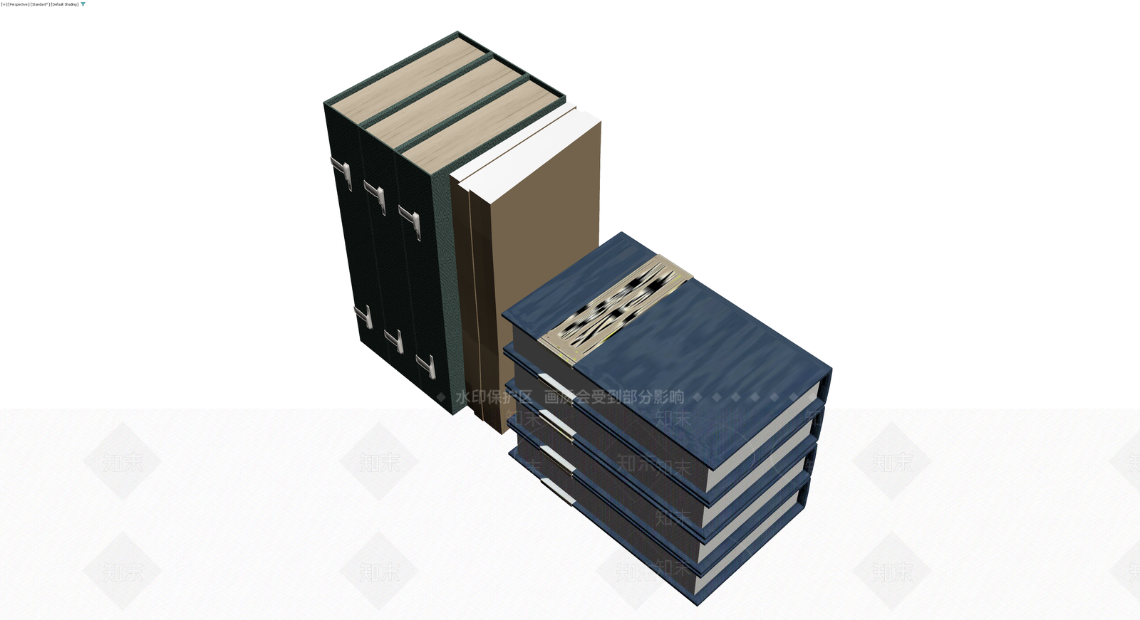 中式古籍书籍组合3D模型下载【ID:1230622769】