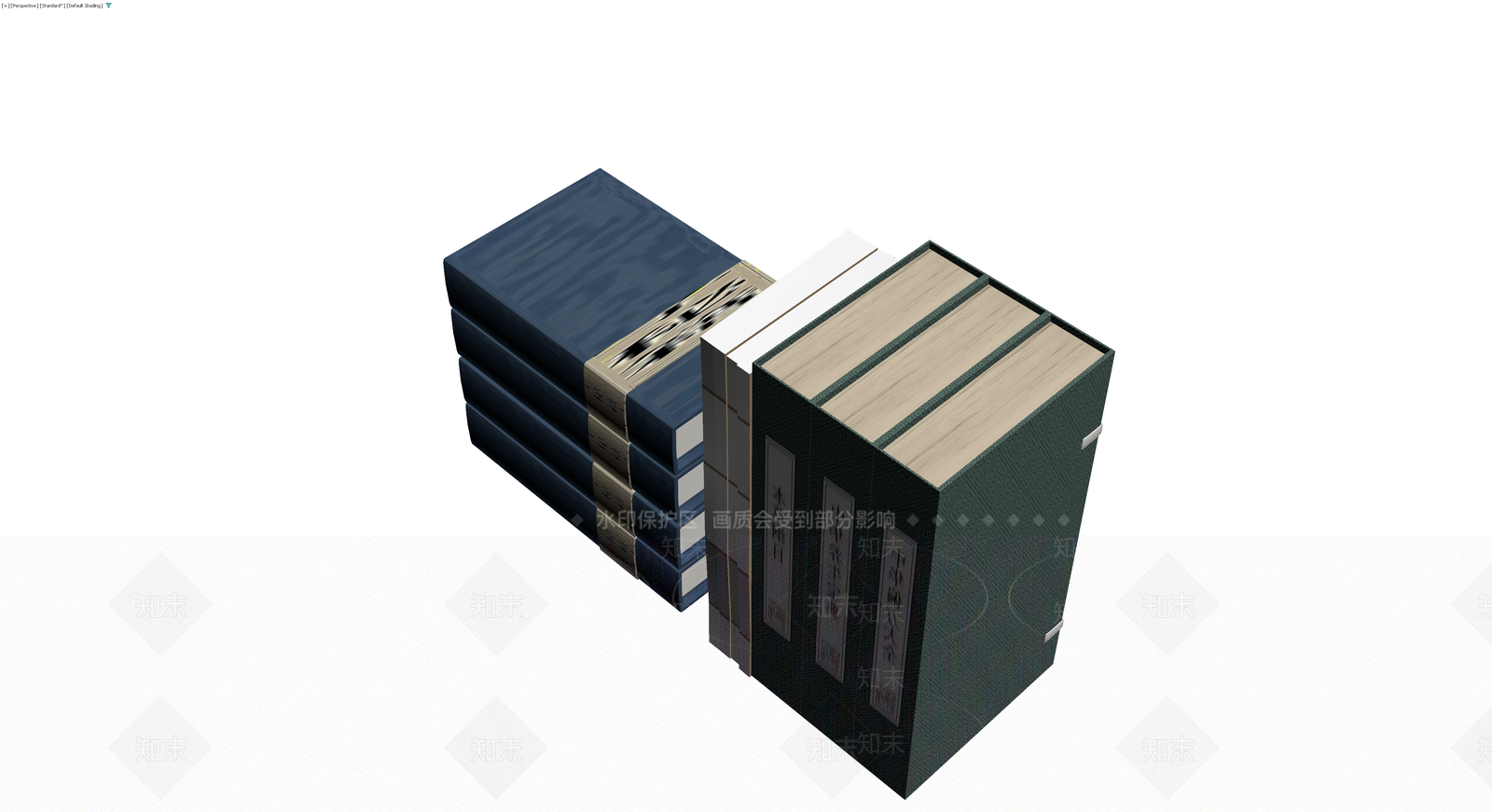 中式古籍书籍组合3D模型下载【ID:1230622769】