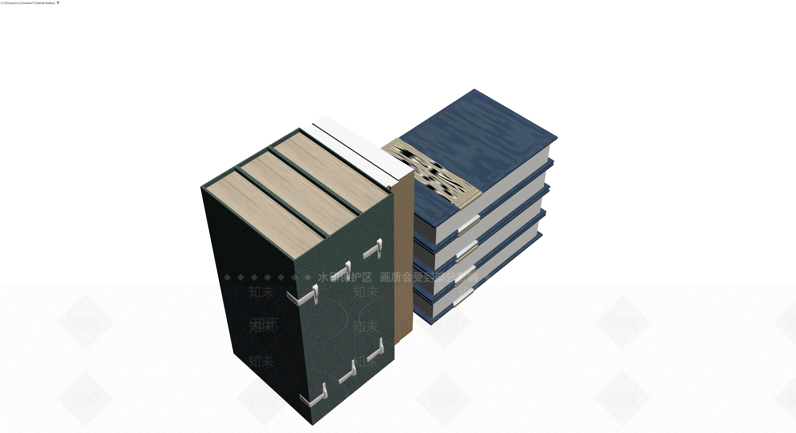 中式古籍书籍组合3D模型下载【ID:1230622769】