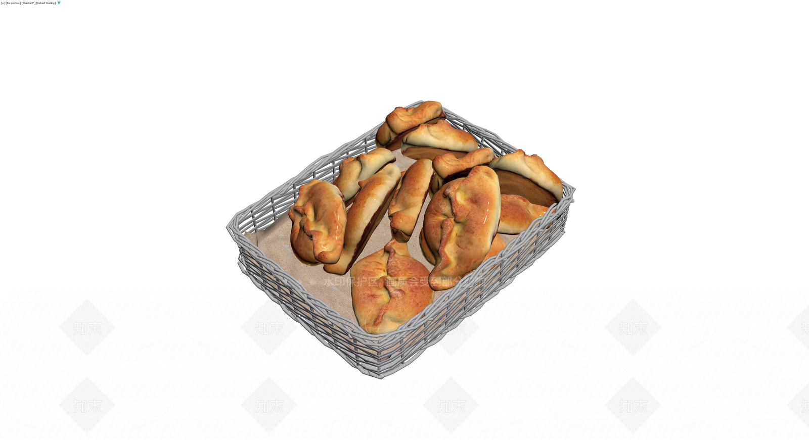 编织篮装烤包子3D模型下载【ID:1230391171】