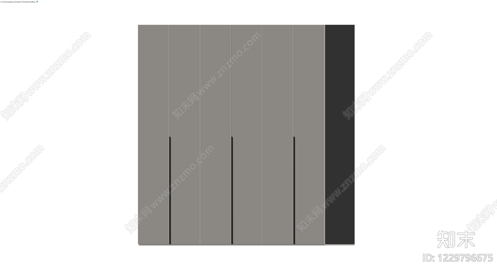 六门灰色储物柜3D模型下载【ID:1229796675】