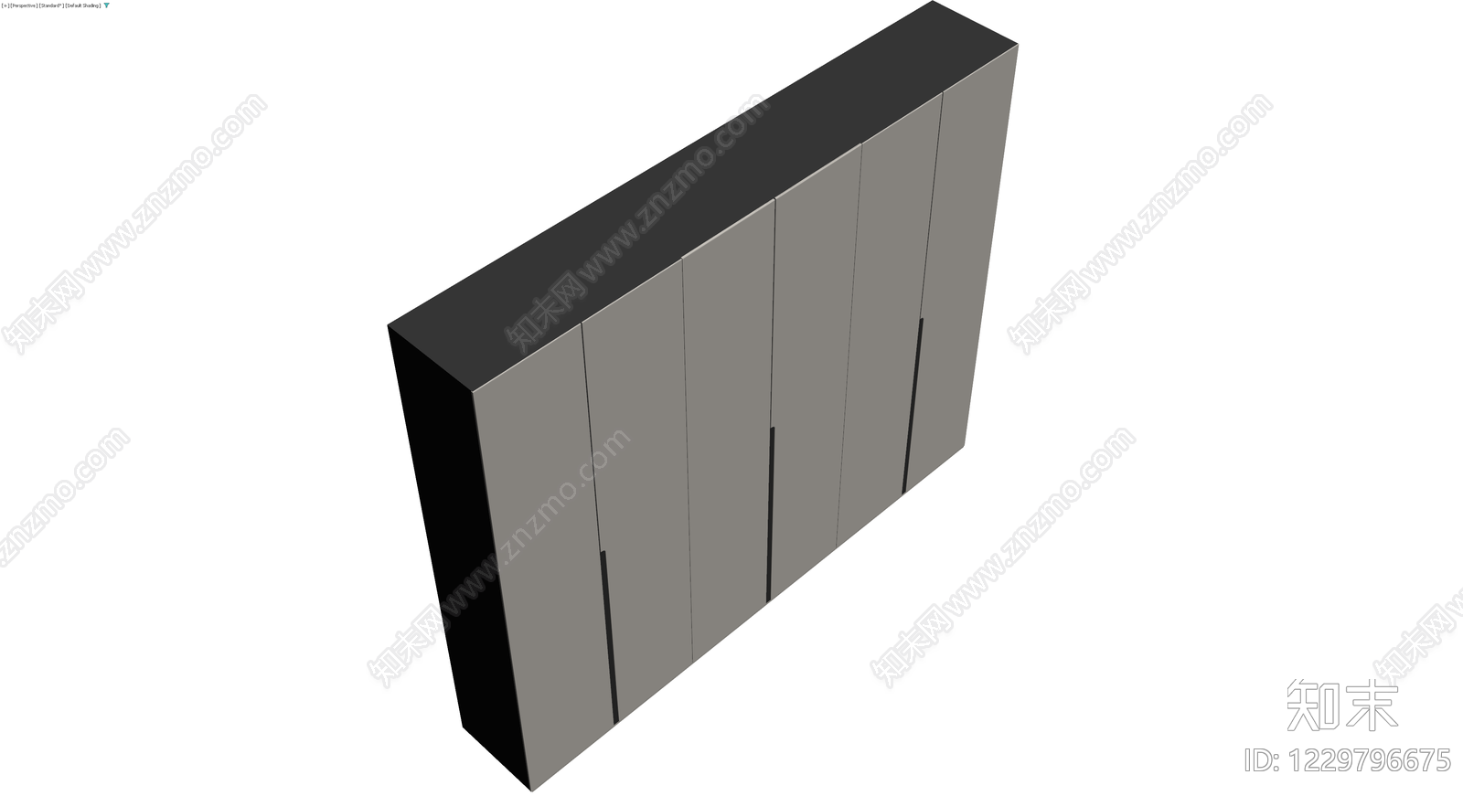 六门灰色储物柜3D模型下载【ID:1229796675】