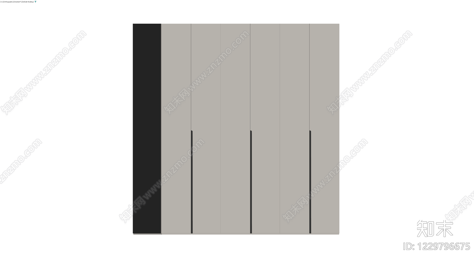 六门灰色储物柜3D模型下载【ID:1229796675】