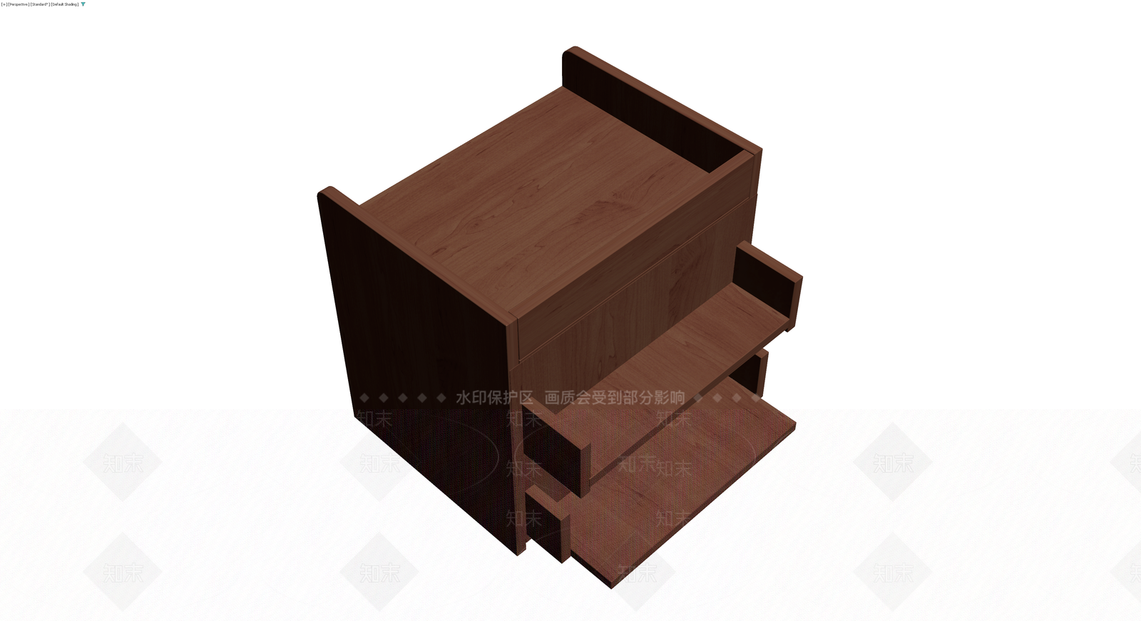 木质带锁抽屉柜3D模型下载【ID:1230391993】