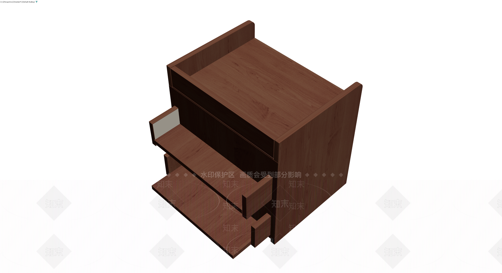 木质带锁抽屉柜3D模型下载【ID:1230391993】