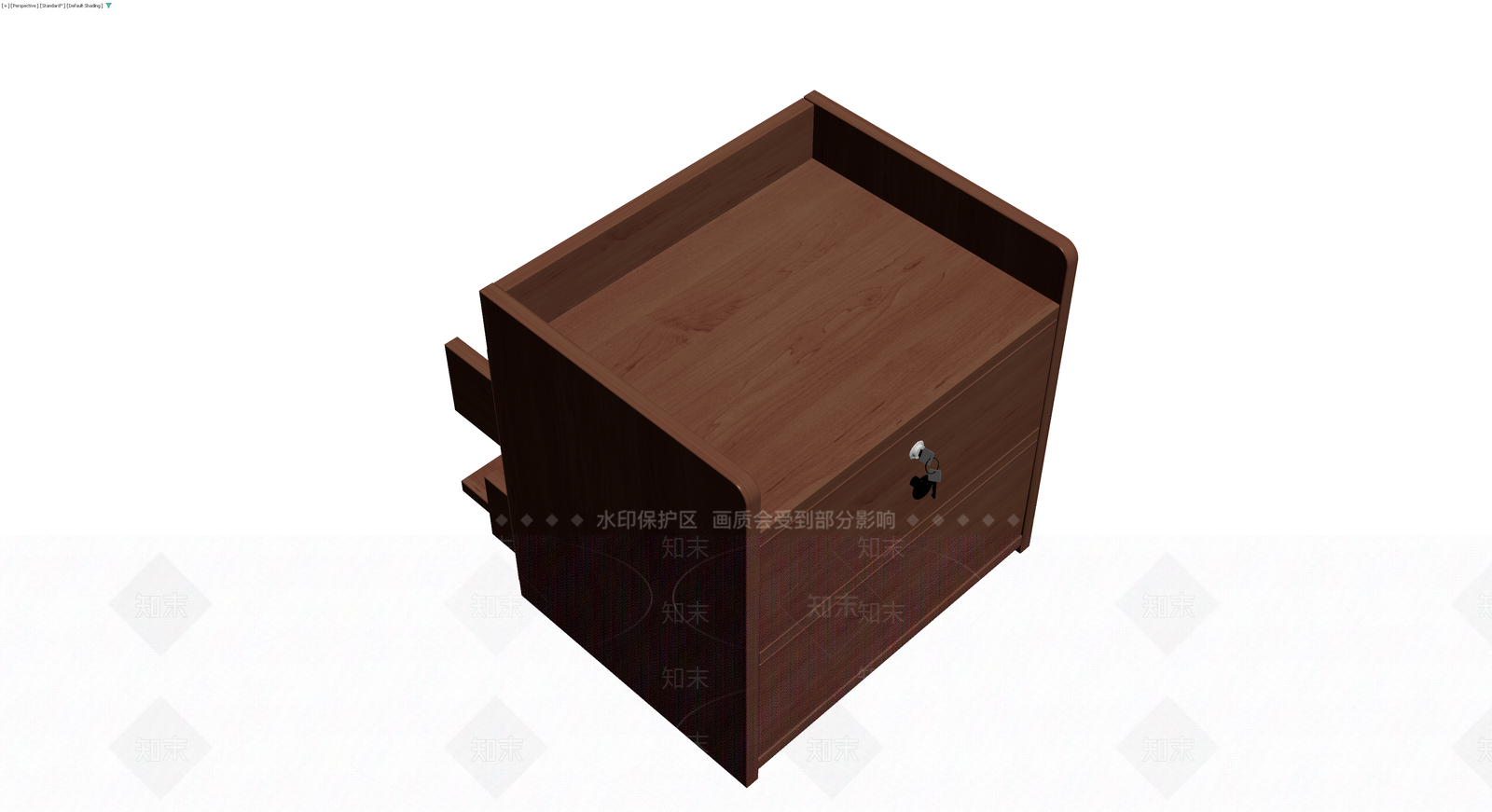 木质带锁抽屉柜3D模型下载【ID:1230391993】